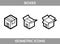 Simple Set ofÂ Isometric packaging boxes Vector Line artÂ Icons. Black and white line art isometric icons